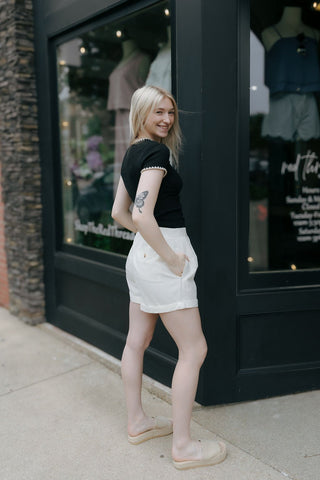 Harleigh Shorts, Cream *final sale* - The Red Thread Boutique