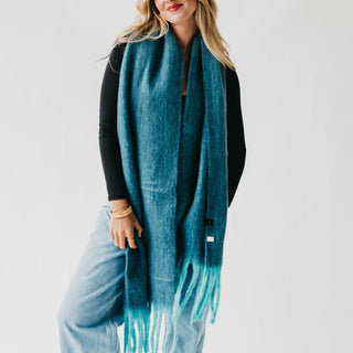 Helga Blanket Scarf: Teal - The Red Thread Boutique