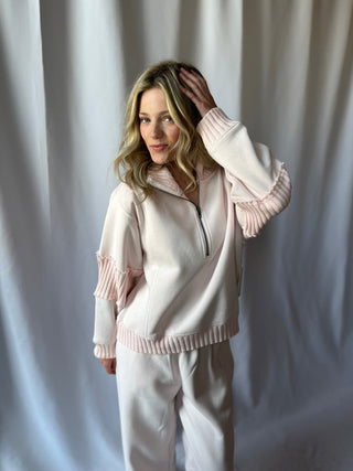 Hibiscus Taffy Quarter Zip - The Red Thread Boutique