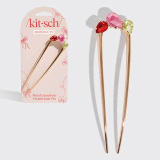 Holiday Gemstone French Hair Pin - The Red Thread Boutique