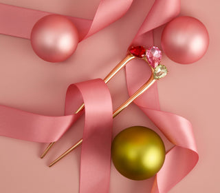 Holiday Gemstone French Hair Pin - The Red Thread Boutique