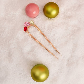 Holiday Gemstone French Hair Pin - The Red Thread Boutique