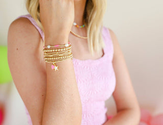 Hot Pink Pearl Poppi Bracelet: Standard 6.75 inch - The Red Thread Boutique