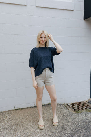 HR Utility Cargo Short, Almond by Just Black Denim *final sale - The Red Thread Boutique