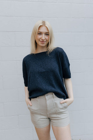 HR Utility Cargo Short, Almond by Just Black Denim *final sale - The Red Thread Boutique