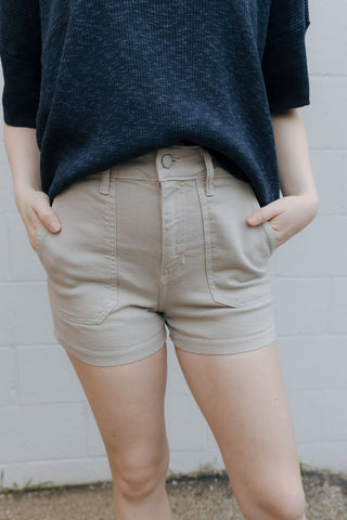 HR Utility Cargo Short, Almond by Just Black Denim *final sale - The Red Thread Boutique