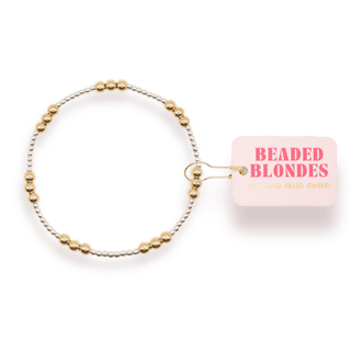 ILY Bracelet in Silver with Gold: Standard 6.75 inch - The Red Thread Boutique