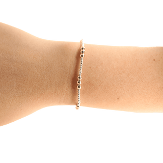 ILY Bracelet in Silver with Gold: Standard 6.75 inch - The Red Thread Boutique