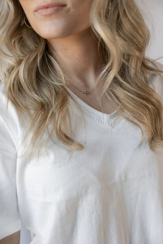 Ismeria Tee, White - The Red Thread Boutique