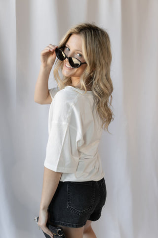 Ismeria Tee, White - The Red Thread Boutique