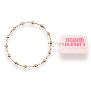 June Bracelet in Silver with Gold: Standard 6.75 inch - The Red Thread Boutique