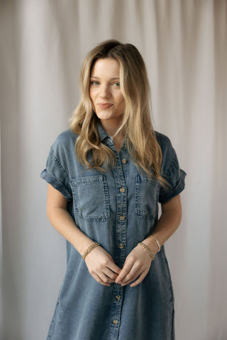 June Dress, Dusty Denim - The Red Thread Boutique