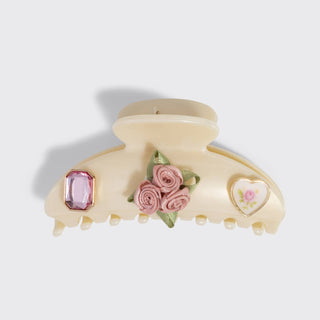 KitschPop™️Curved Claw Clip 7pc Set Vintage - Pearlized Cream - The Red Thread Boutique