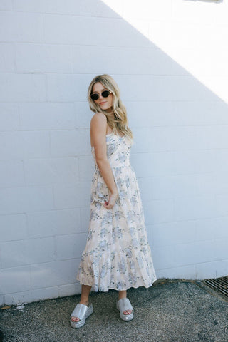 Lace Strapless Dress, Blush/Lavender *final sale - The Red Thread Boutique