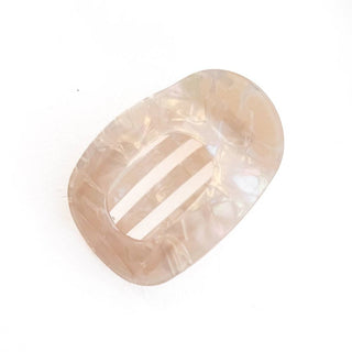 Large Flat Round Hair Clip: Cream Iridescent - The Red Thread Boutique
