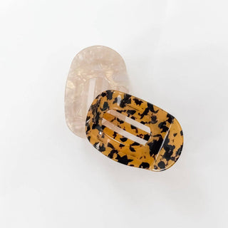 Large Flat Round Hair Clip: Cream Iridescent - The Red Thread Boutique