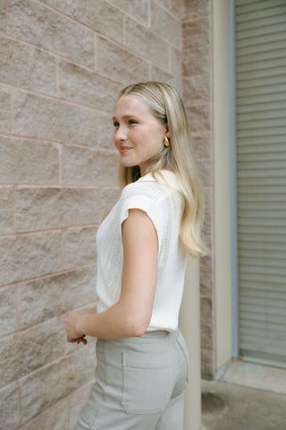 Lauden Polo Top, Sea Salt *final sale - The Red Thread Boutique