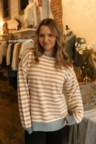 Layered Up Stripe Sweatshirt by Z Supply - The Red Thread Boutique