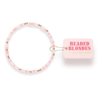 Light Pink and Luster White Sprinkle Bracelet: Standard 6.75 Inch - The Red Thread Boutique