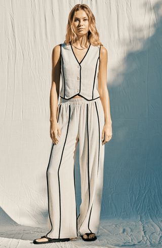 Linen Binding Pants - The Red Thread Boutique