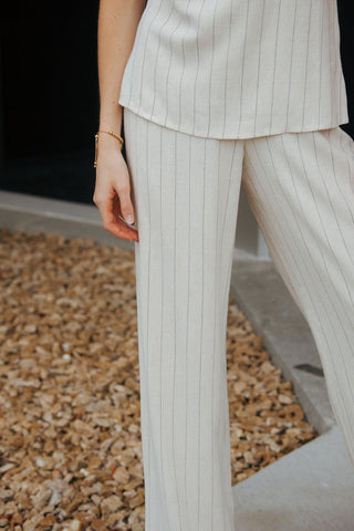Linen Stripe Pants - The Red Thread Boutique