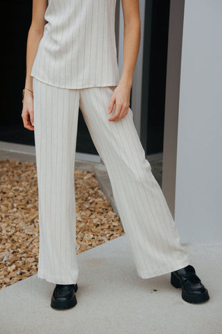 Linen Stripe Pants - The Red Thread Boutique