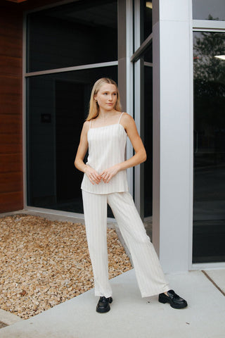 Linen Stripe Pants - The Red Thread Boutique