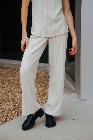 Linen Stripe Pants - The Red Thread Boutique