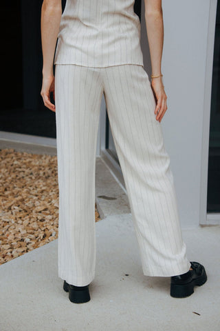 Linen Stripe Pants - The Red Thread Boutique