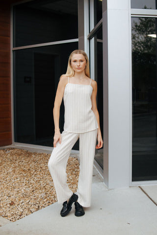 Linen Stripe Pants - The Red Thread Boutique