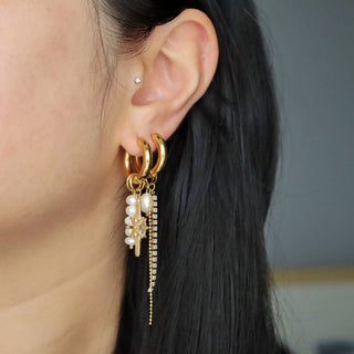 Lucia Hoops | Dangle Charm Hoops - The Red Thread Boutique