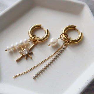 Lucia Hoops | Dangle Charm Hoops - The Red Thread Boutique
