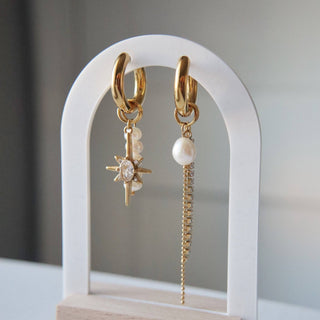 Lucia Hoops | Dangle Charm Hoops - The Red Thread Boutique
