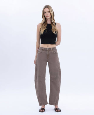 Lucy Crop Barrel Jeans - The Red Thread Boutique