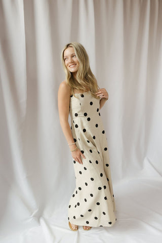 Madison Polka Dot Linen Dress - The Red Thread Boutique