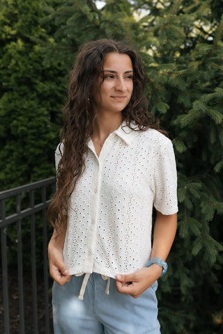 Madrid Knit Eyelet Button Up by Z Supply *final sale - The Red Thread Boutique