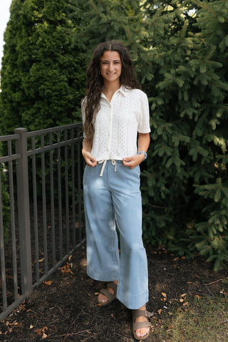 Madrid Knit Eyelet Button Up by Z Supply *final sale - The Red Thread Boutique