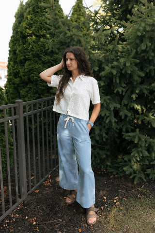 Madrid Knit Eyelet Button Up by Z Supply *final sale - The Red Thread Boutique