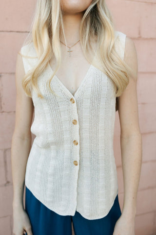 Maev Vest, Cream *final sale - The Red Thread Boutique