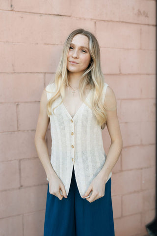 Maev Vest, Cream *final sale - The Red Thread Boutique