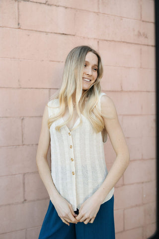 Maev Vest, Cream *final sale - The Red Thread Boutique