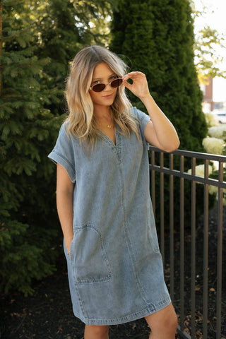 Margaret Dress, Kacey Wash *final sale* - The Red Thread Boutique