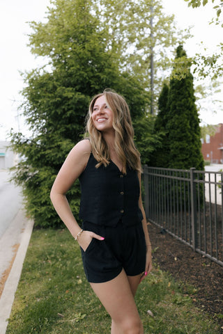 Marta Linen Vest, Black by Z Supply *final sale - The Red Thread Boutique