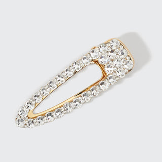 Metal Rhinestone Large Open Shape Hair Clip 1pc - Gold - The Red Thread Boutique