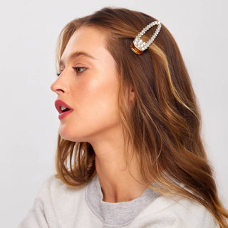 Metal Rhinestone Large Open Shape Hair Clip 1pc - Gold - The Red Thread Boutique