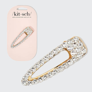 Metal Rhinestone Large Open Shape Hair Clip 1pc - Gold - The Red Thread Boutique