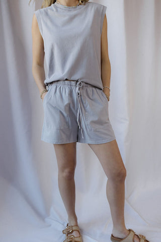 Mica Shorts, Lilac Grey - The Red Thread Boutique