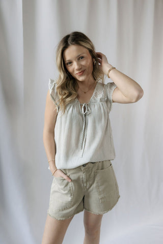 Millie Drawstring Shorts, Stone - The Red Thread Boutique