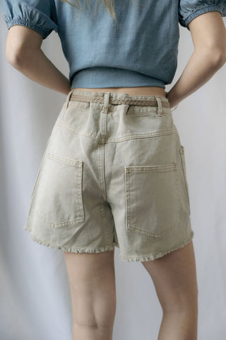 Millie Drawstring Shorts, Stone - The Red Thread Boutique