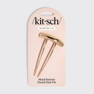 Mini Metal Barrette French Hair Pin - Gold - The Red Thread Boutique